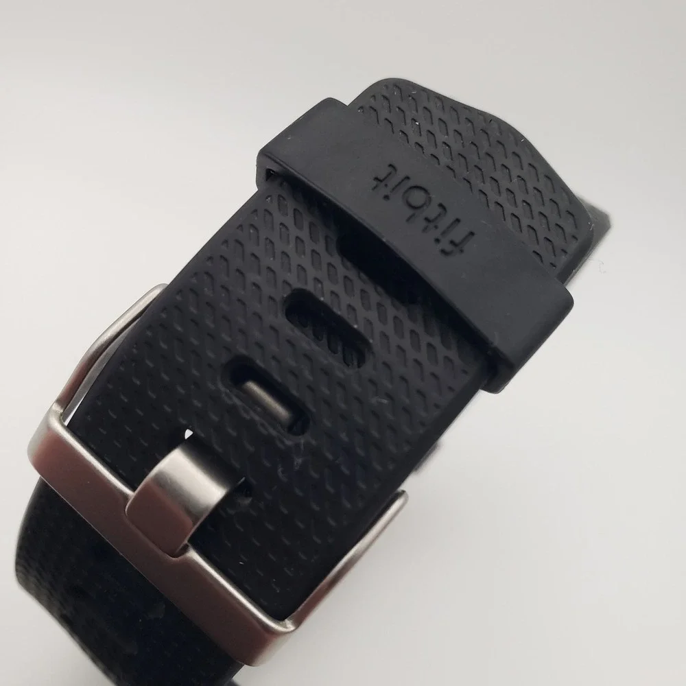 Fitbit Charge 2 Fitness Tracker FB407 Large Black Silver Heart Rate Activity